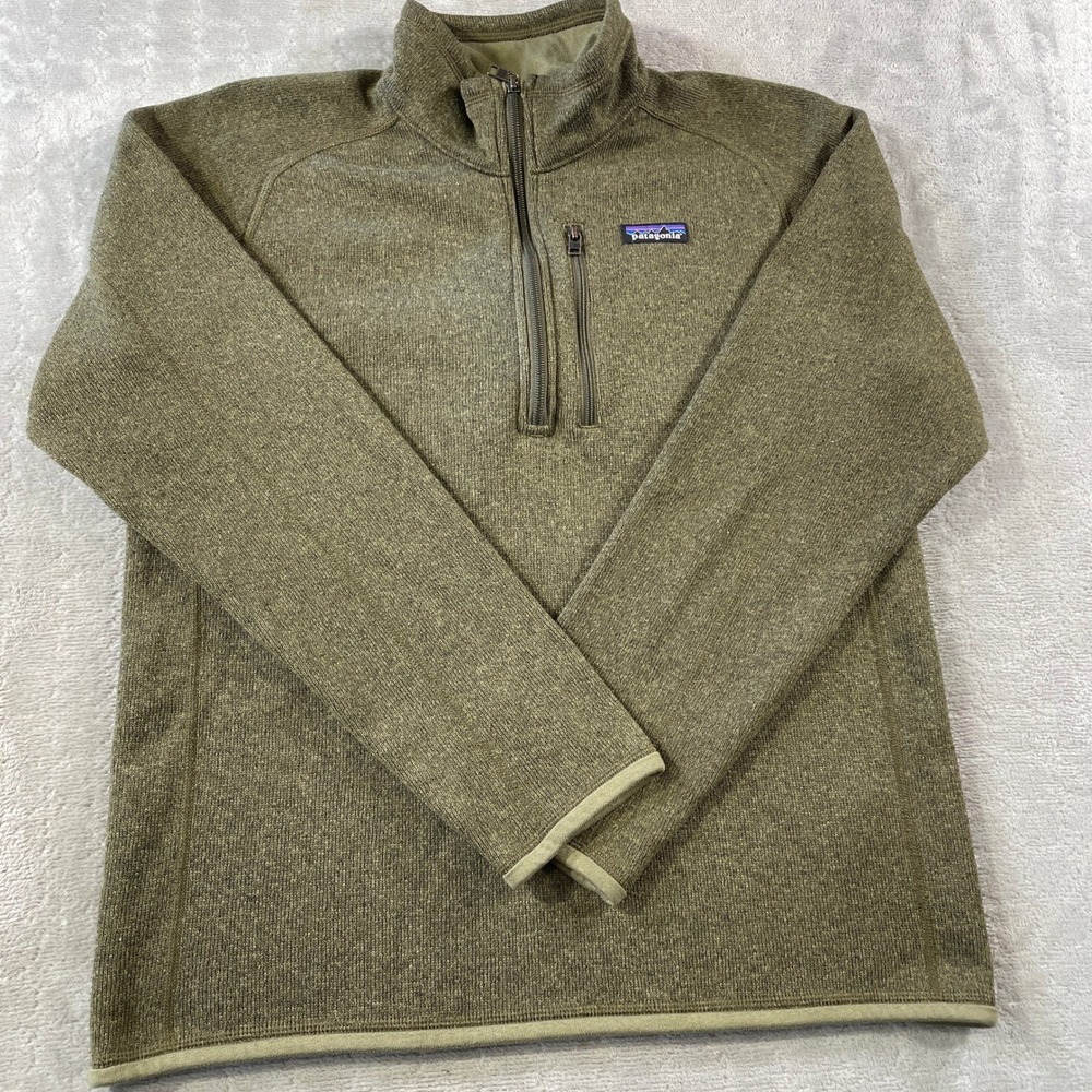 Patagonia Better Sweater 1/4 Zip Pullover Mens Medium Green Preppy Outdoor